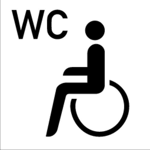 Schilder Klar WC-Kennzeichnung, WC Barrierefrei, 300x300 mm Folie selbstklebend, 1225/63