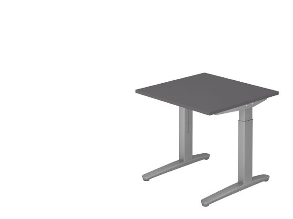Hammerbacher Schreibtisch C-Fuß 80x80cm Graphit/Silber, VXB08/G/SS
