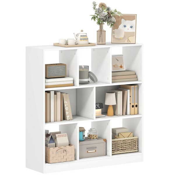 HOMCOM Bücherregal Regal Standregal, 8 Regalfächer, 97,5 x 30 x 100 cm, Weiß, 838-098V90WT
