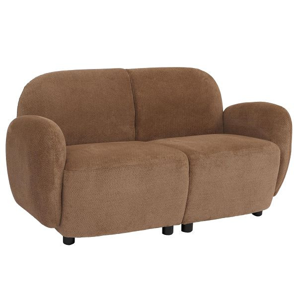 Mendler 2er-Sofa HWC-P33, 2-Sitzer Couch Loungesofa, Stoff/Textil Chenille (330 g/m²) Öko-Tex, braun, 118717+118718+118719