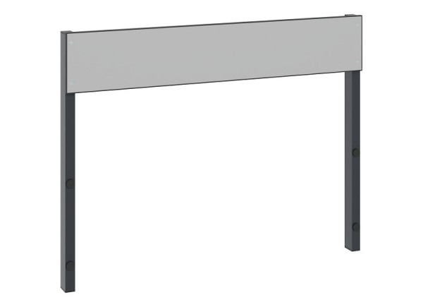 C+P Rückenlehne 1-seitig, Feuchtraum, H796xB1000 mm, Schwarzgrau/HPL Grau, 8060-731 S10002