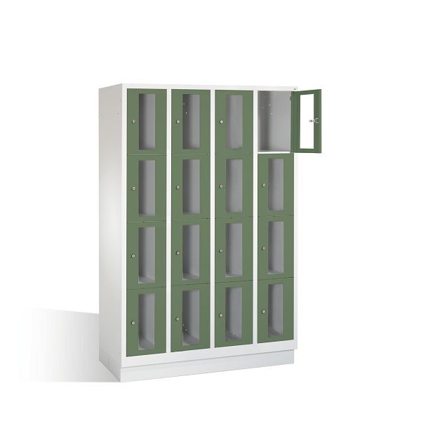 C+P Schließfachschrank Classic, H1800xB1190xT500mm, Farbe: Lichtgrau / Resedagrün, 8020A404 S10004