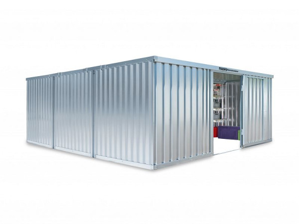 FLADAFI Materialcontainer-Kombination MC 1560, inkl. Montage, ohne Boden, 5.080 x 6.520 x 2.115 mm, Einflügeltüre auf der 5 m Seite, F15630101-F905-F1561