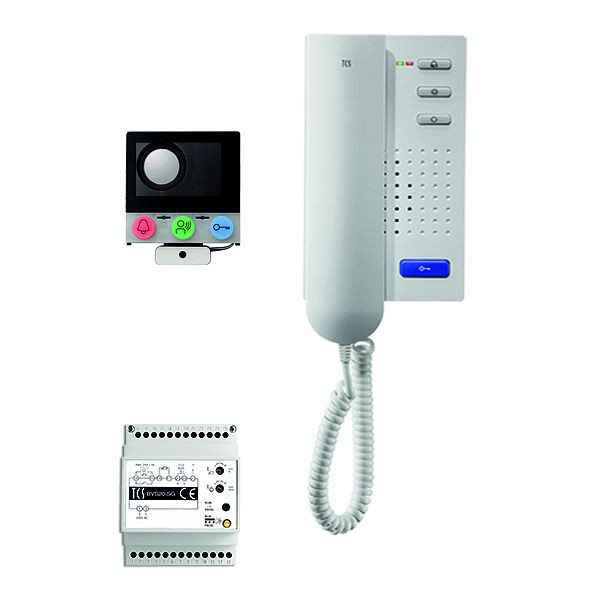 TCS Türkontrollsystem audio:pack Einbau für 1 Wohneinheit, mit Einbaulautsprecher ASI12000, 1x Türtelefon ISH3130, Steuergerät BVS20, PAIH010/002
