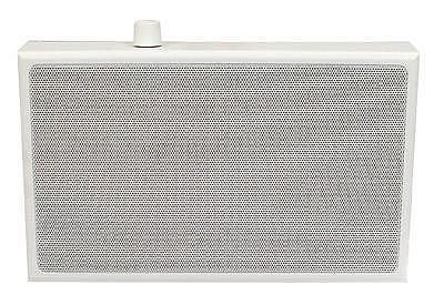 Visaton Wandlautsprecher mit Lautstärkeregler, weißem Kunststoffgehäuse und Aluminium-Lochblech-Abdeckung WL 13 PR - 100 V, 50323