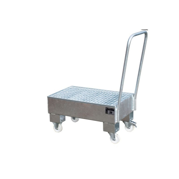 STEIN HGS Fahrbare Auffangwanne AW 60 SR, 3mm Stahlblech, für 60l-Fässer, ohne Farbe, feuerverzinkt, feuerverzinkt, 2 x 60 Liter Fass, 79203.0006