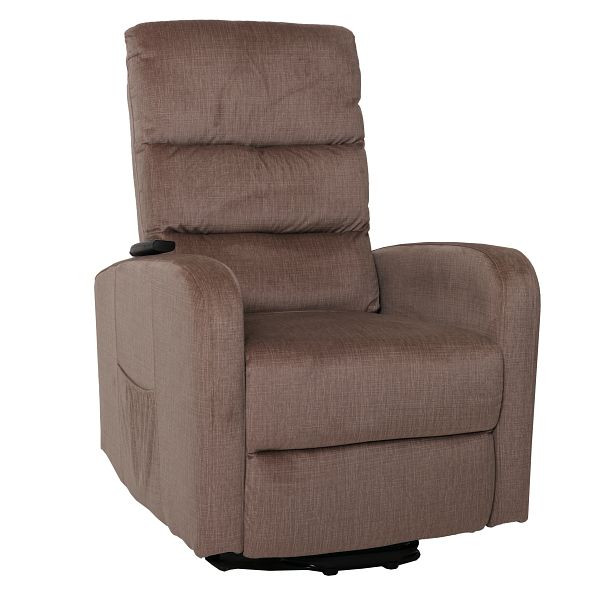 Mendler Fernsehsessel HWC-K62, Sessel Relaxsessel TV-Sessel, Liegefunktion Aufstehhilfe elektrisch, Metall Chenille, braun, 108709
