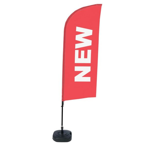 Showdown Displays Beachflag Alu Wind Komplett-Set Neu Rot Englisch, BFAW310-WT21-I89