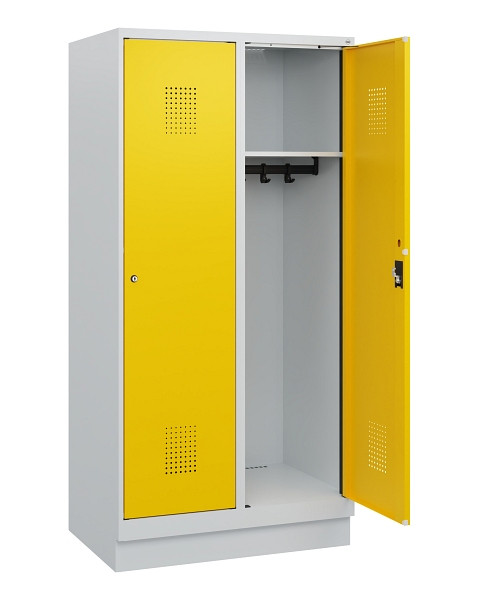 C+P Spind Evolo PLUS, Sockel, 2 Abteile, 1630x800x500mm, 7035/1023, Zylinderschloss, 0490205-22 S10020
