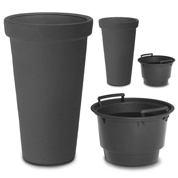 casaria Blumentopf 2er-Set Anthrazit 63x40cm, 997281, 4251779134946