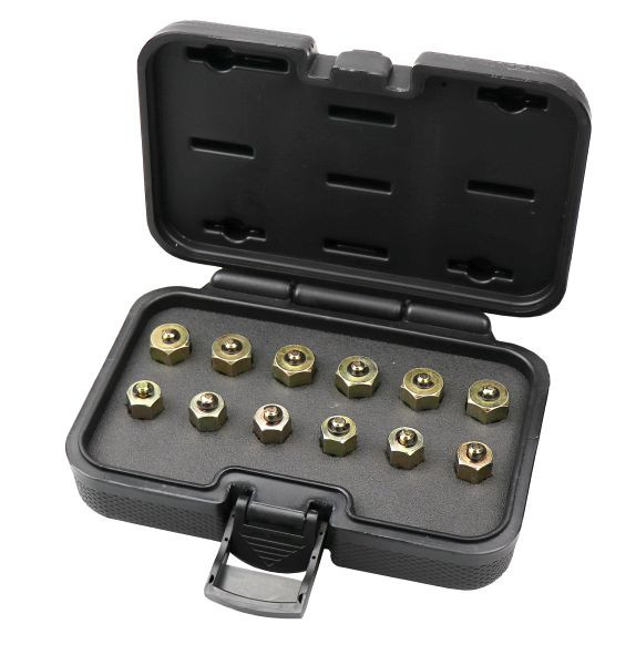 Busching Verschlusskappen-Satz für Drucktester, Common-Rail M12/14, 6 x M12 x 1,50 und 6 x M14 x 1,50, 100868