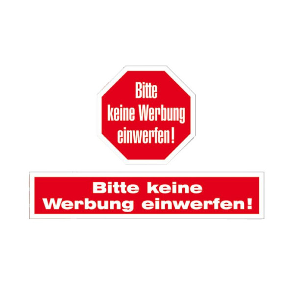 Stein HGS Hinweisschild Bitte keine Werbung einwerfen! auf Bogen, für Gewerbe und Privat, VE: 8 Stück, 30.5359