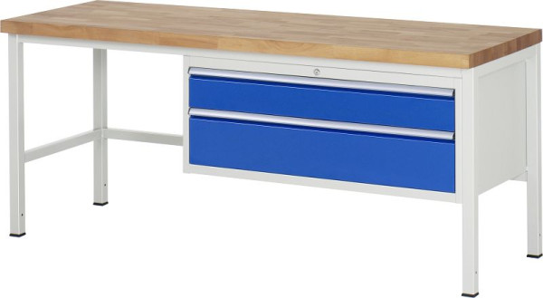 RAU Werkbank Serie 8000 - Modell 8232, B2000 x T700 x H840-1040 mm, Systemunterbau B1995 x T650 x H800-1000 mm, 03-8232A1-207B4H.11