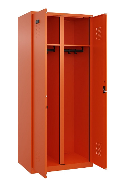 C+P Schwarz-Weiß-Spind Evolo PLUS, 2 Abteile, 1850x800x500mm, 2004/2004, Zylinderschloss, 049002-22 S10050