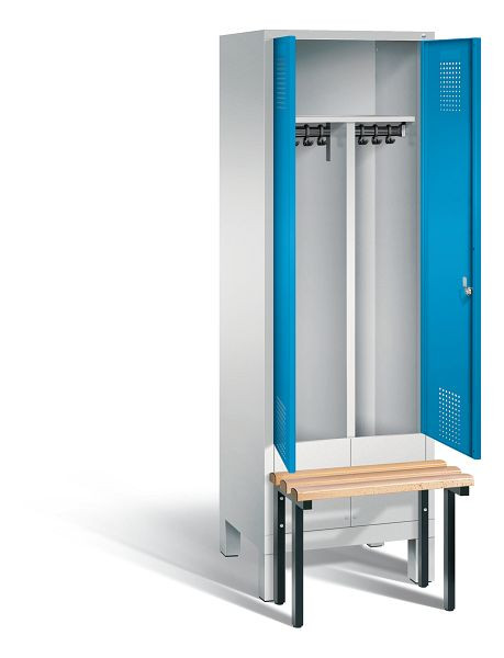 C+P Schwarz-Weiss-Spind Evolo, H1850xB610xT815mm, Farbe: Lichtgrau / Lichtblau, 48032-20 S10003