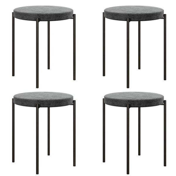 HOMCOM Küchenhocker 4-er Set, stapelbar, Samtoptik, bis 100kg, Stahlrahmen, 41,5 x 41,5 x 46 cm, 835-378V00CG