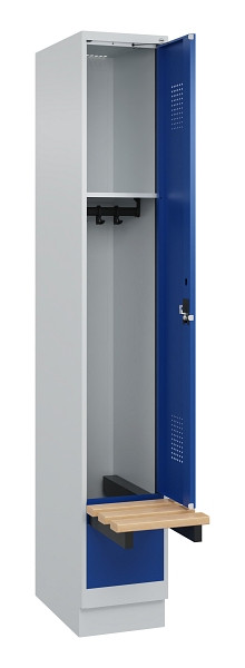 C+P Spind Evolo PLUS, 1 Abteile, 1950x300x815mm, 7035/5010, Zylinderschloss, 049040-10 S10033