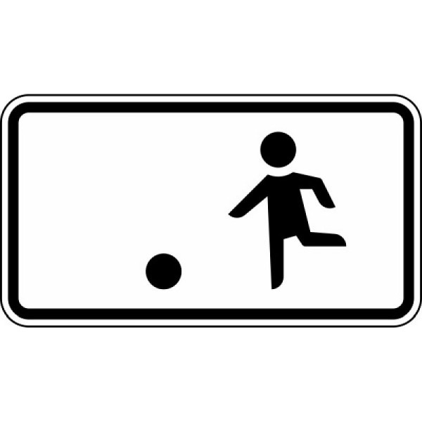 Stein HGS Kinderspielen auf der Fahrbahn und dem Seitenstreifen erlaubt Nr. 1010-10, 330x600mm /RA1/Flachform 2mm, 1010-10-211