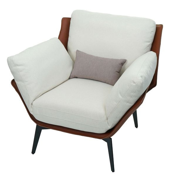 Mendler Sessel HWC-L82, Lounge-Sessel Cocktailsessel Polstersessel Relaxsessel, Kunstleder Stoff/Textil Metall, dunkelbraun, 101738
