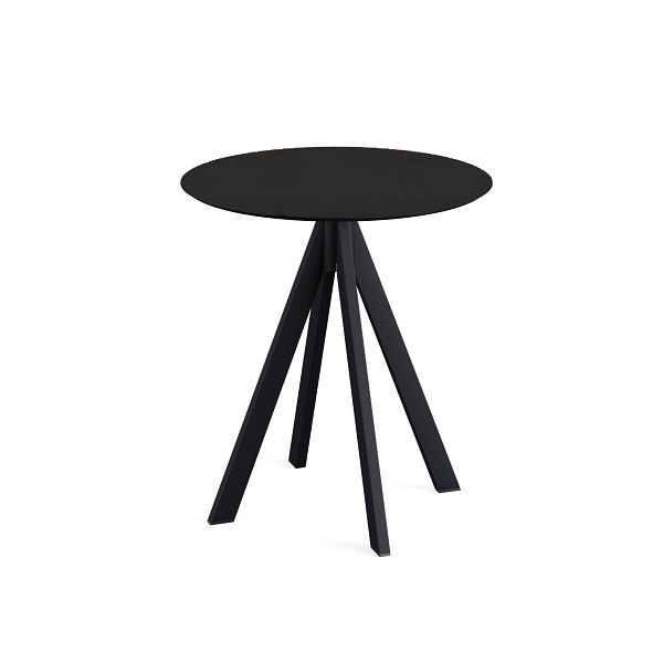 Feros Infinity Terrassentisch Schwarz frame + Schwarz HPL Tischplatte Ø70 cm, 120011070