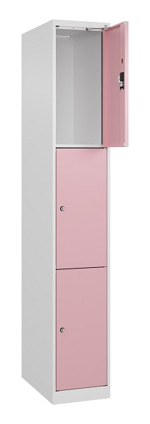 C+P Schließfachschrank Evolo PLUS, 3 Fächer, 1850x300x500mm, 9016/3015, 049000-103 S10018