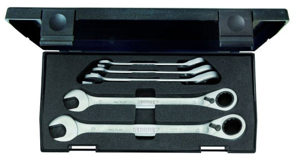 GEDORE Satz Maulschlüssel mit Ringratsche 5-teilig, umschaltbar, 2327651