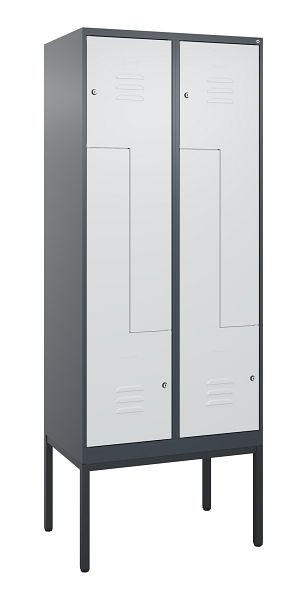 C+P Z-Spind Classic PLUS, Gestell, 4 Abteile, 2120x800x500mm, 7016/7035, Zylinderschlösser, 0800337-224 S10028