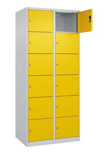 C+P Schließfachschrank Evolo PLUS, 12 Fächer, 1850x800x500mm, 7035/1023, 049000-226 S10001