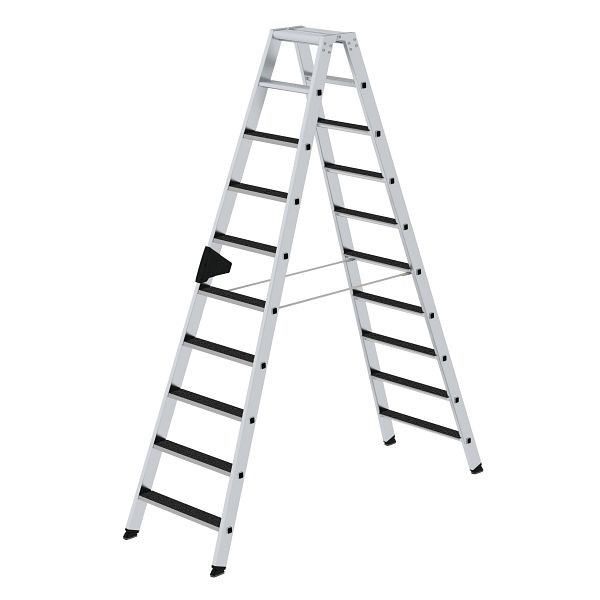 Munk Günzburger Steigtechnik Stufen-Stehleiter beidseitig begehbar mit clip-step R 13 2x10 Stufen, 041643