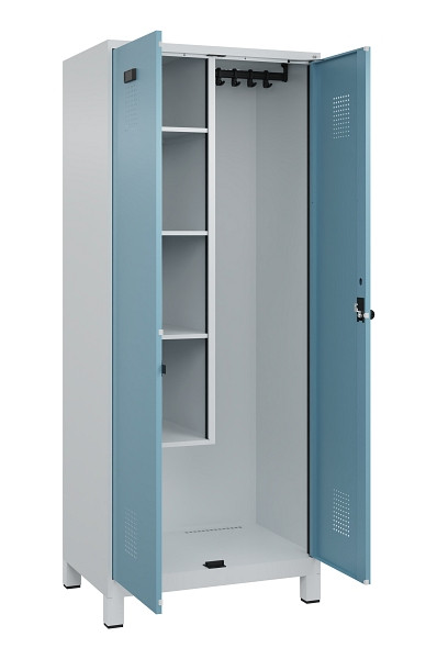 C+P Putzmittel-Spind Evolo PLUS, mit Füßen, 2 Abteile, 1950x800x500mm, 7035/001, Drehriegel, 049110-02 S10009
