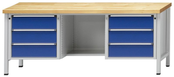 ANKE Werkbänke Kastenwerkbank, Modell 320 V, 2000 x 700 x 850 mm, RAL 7035/5010, ZBP 50 mm, 301.130