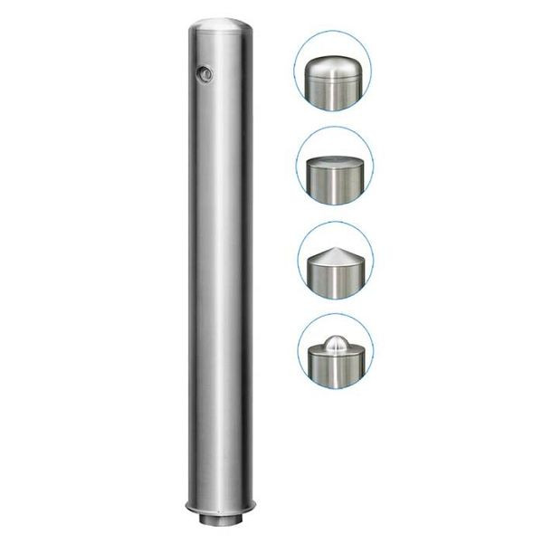 Stein HGS Absperrpfosten "Acero Quick Turn" Ø102mm aus Edelstahl (V2A), zum Einkleben ohne Aufdübeln, herausnehmbar, Rundkopf, Dreikant nach DIN 3223, 32206-01
