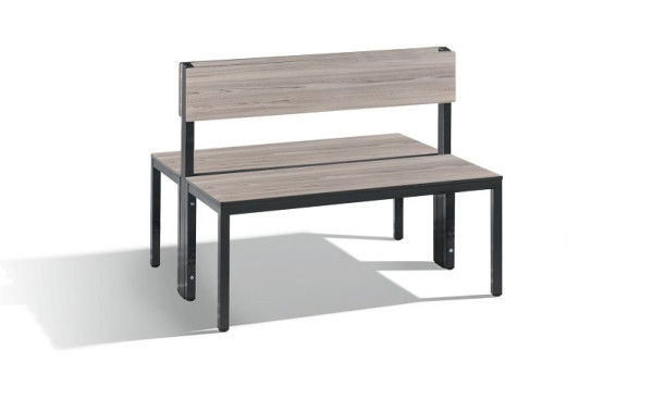 C+P Doppelseitige Sitzbank mit Rückenlehne, Basic Plus, H796xB1000xT760mm, 8060-400 S10003