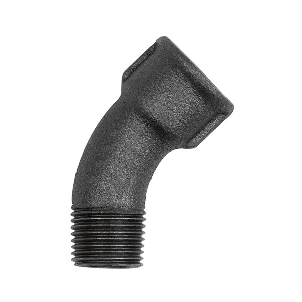 Riegler Bogen 40, 45°, Rp 1/4 innen, R 1/4, Temperguss schwarz, 133603