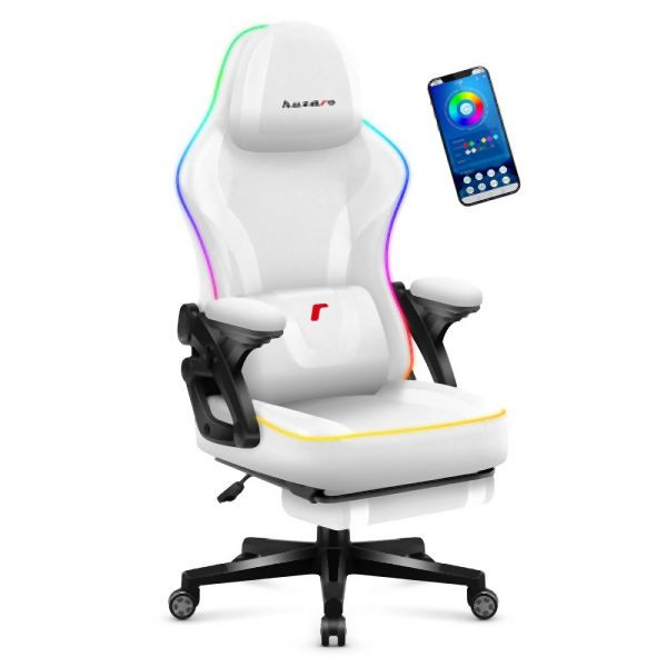 Huzaro Force 4.6 RGB Weiß Mesh-Drehstuhl, SoftFlex / SideRest, HZ-FORCE 4.6 RGB WHITE MESH, 5903796016192