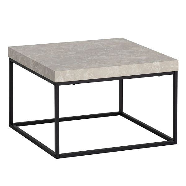 Wohnling Couchtisch 60x60x38cm Sandfarben Sofatisch in Stein-Optik, Design Wohnzimmertisch Quadratisch, Loungetisch Beige Klein, WL6.931