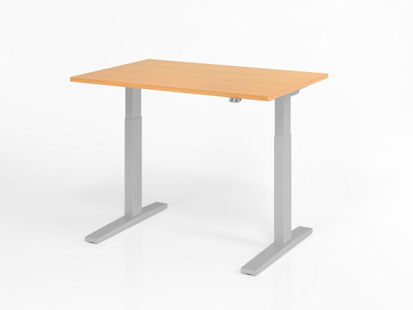 Hammerbacher Schreibtisch XMKA12, 120 x 80 cm, Platte: Buche, 25 mm dick, ABS-Dickkante, Rechteckform, VXMKA12/6/S