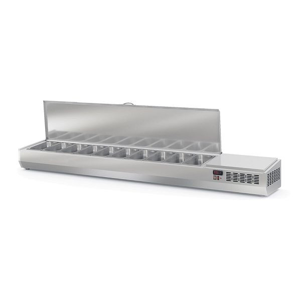 Vaiotec TOPLINE Kühlaufsatz mit Edelstahldeckel 10xGN1/3, 2245 x 396 mm, 11893