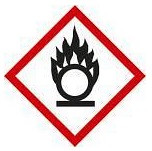 DENIOS GHS 03 Schild, Symbol "Flamme über Kreis", Folie, SK, 26 x 26 mm, VE: 10 Bogen à 12 Stück, 193037