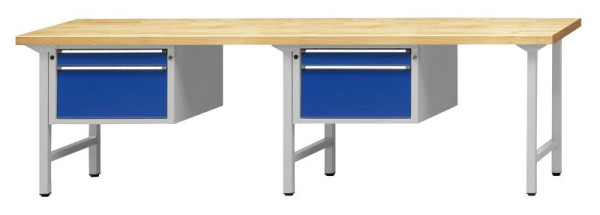 ANKE Werkbänke Kombiwerkbank, Modell 631 V, 2800 x 700 x 850 mm, RAL 7035/5010, BMP 50 mm, 411.234