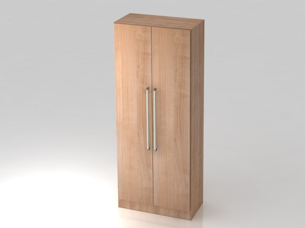 Hammerbacher Garderobenschrank 5OH, Sockelblende Chromgriff Nussbaum/Nussbaum, 80x42x200,4 cm (BxTxH), V7200/N/N/CE