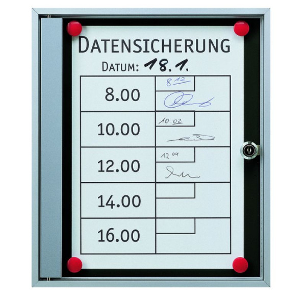 Stein HGS Schaukasten -Infomedia SK- mit Sicherheitsschloss, weiß, silber eloxiert, Maße (BxH): 380 x 500 mm (DIN A3), 21444-01