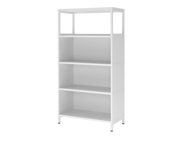 Hammerbacher Regal, 4OH, Sockel, weiß, 80 x 40 x 153,2cm, VFW48RERU/W