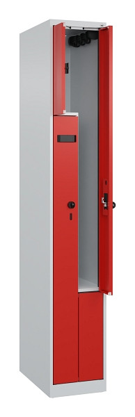 C+P Z-Spind Evolo PLUS, 2 Fächer, 1850x300x500mm, 7035/3020, Drehriegel, 049003-102 S10012