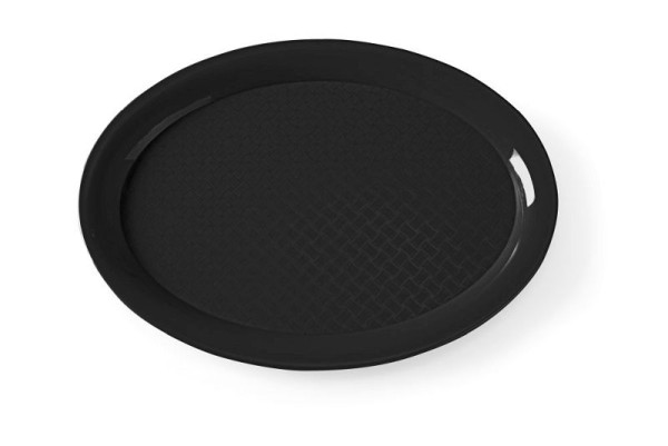 Hendi Serviertablett, oval, LxBxH: 265x195x20 mm, Schwarz, 878552