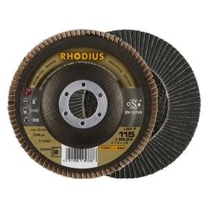 Rhodius TOPline LGZ F Lamellenschleifscheibe, Durchmesser [mm]: 115, Bohrung [mm]: 22.23, VE: 10 Stück, 205499