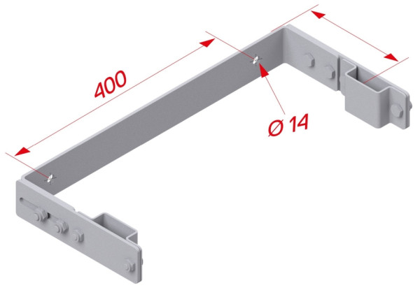 HYMER Wandhalter U-Form, Stahl verzinkt, verstellbar 215-290 mm, 20010127
