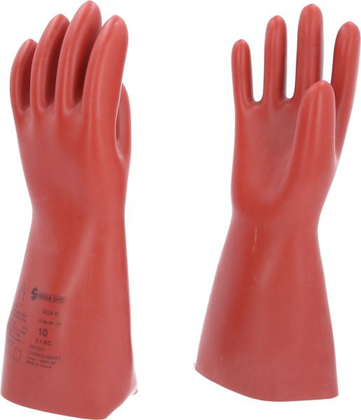 KS Tools Elektriker-Schutzhandschuh mit mechanischen und thermischen Schutz, Größe 10, Klasse 0, rot, Länge: 360 mm, 117.0087
