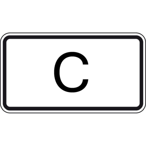 Stein HGS Tunnelkategorie 'C' gemäß ADR-Übereinkommen, Nr. 1014-51, 330x600mm /RA2/Alform, 1014-51-222