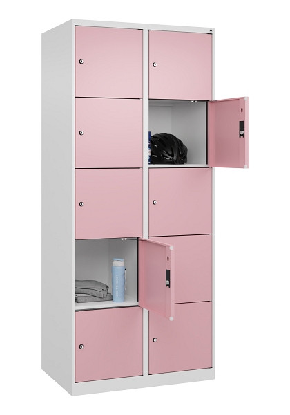 C+P Schließfachschrank Evolo PLUS, 10 Fächer, 1850x800x500mm, 9016/3015, 049000-225 S10018